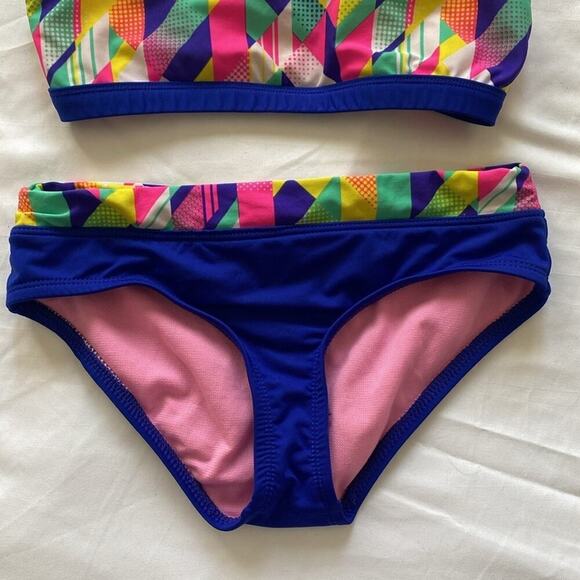 TYR Girls' Paint Party Trinity swim suit 2 piece size 10/12 youth beach summer - Picture 4 of 8